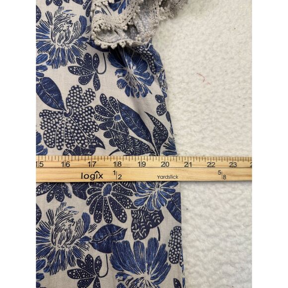 Luisa Perla Made In Italy‎ Crochet Trim Ruffle Sleeve Linen Lace Dress Large - Picture 5 of 8